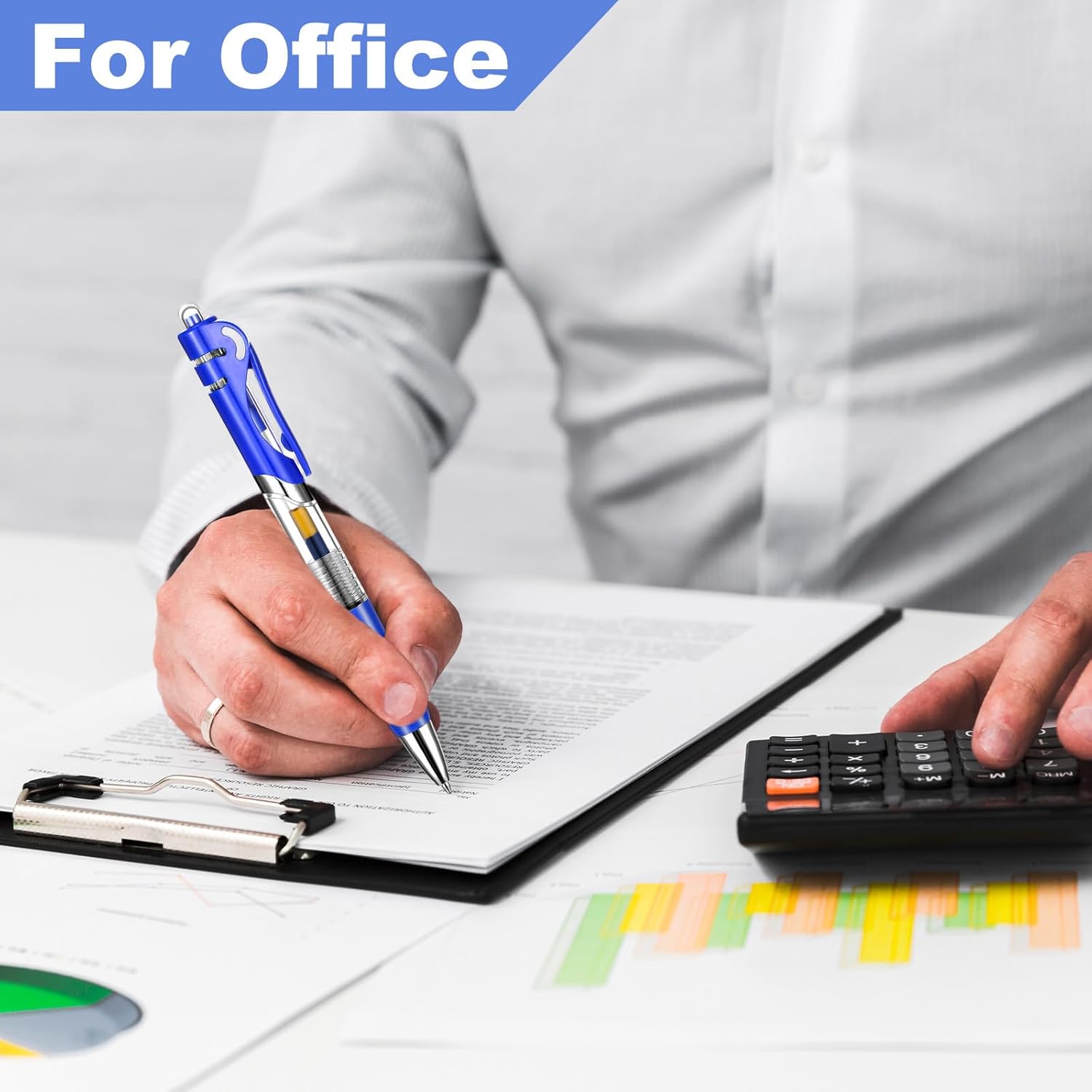 200 Pcs Retractable Ballpoint Pen Bulk Medium Point 1.0mm Smooth Writing Pens with Grip, Blue & Black Ink Gel Pens for Work Journal Writting Office School Supplies - Image 6