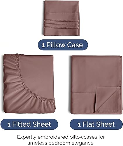 Vista 308 de Juego de sábanas de 4 piezas tamaño king, extrasuaves, transpirables y refrescantes con esquinas profundas, sábanas de fácil ajuste y sin arrugas