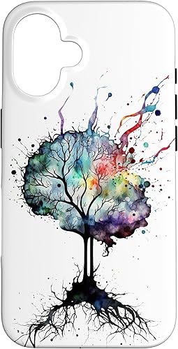 Vista 85 de iPhone 13 Pro Max Watercolor Brain Art, funda de neuronas