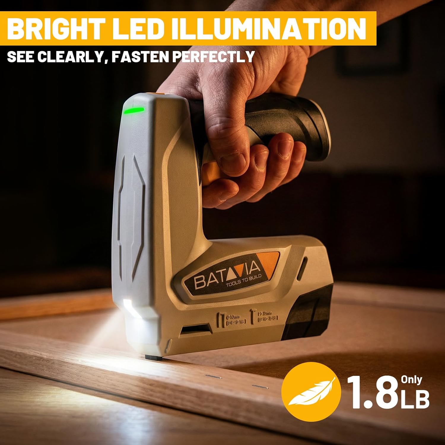 BATAVIA Electric Staple Gun, 2-in-1 Cordless T50 Stapler & Brad Nailer with 2000PCS Staples and Nails, 2000mAh Battery Powered, 4V Electric Stapler for Upholstery, Wood, DIY, Home Improvement
