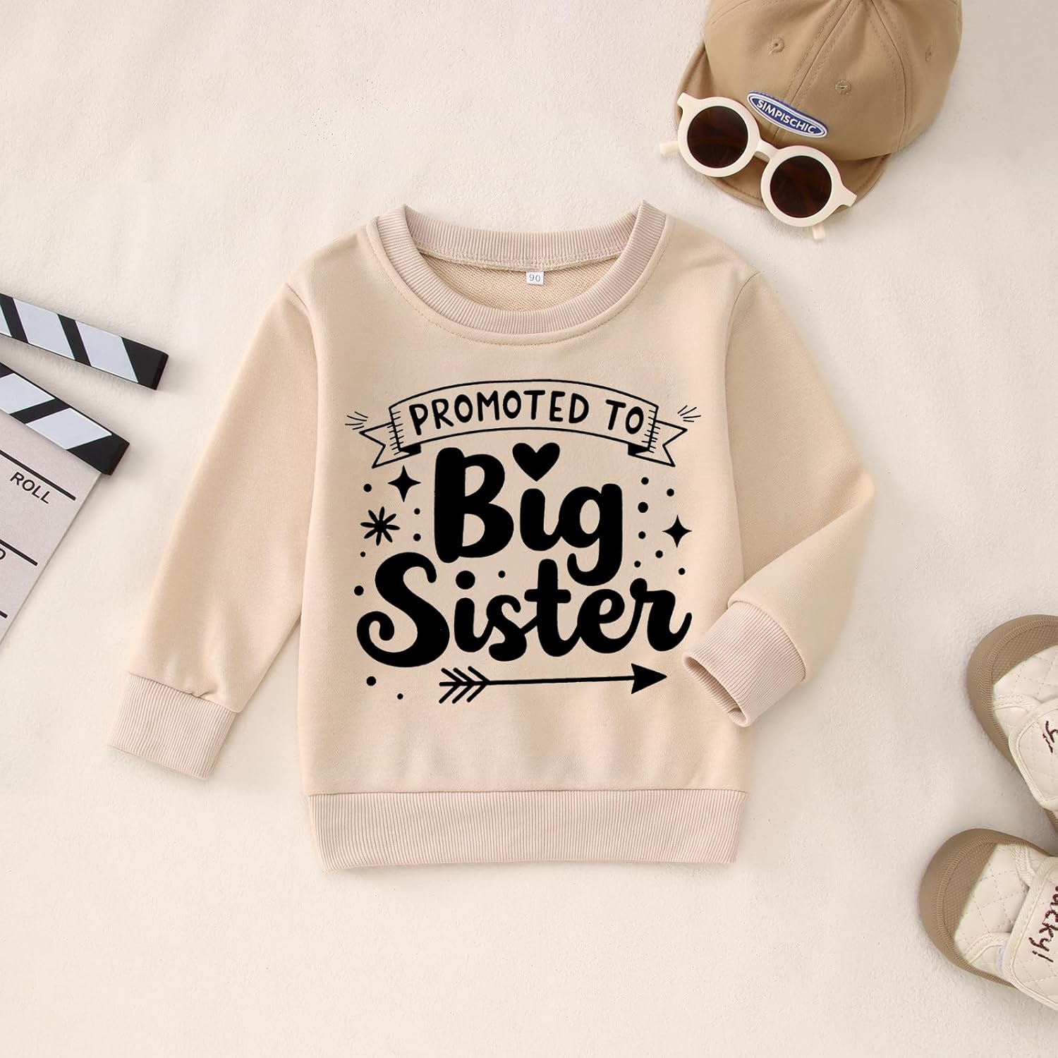 BOUTIKOME Toddler Promoted to Big Sister Sweatshirt Baby Girl Big Sis Pullover Crewneck Shirts Fall Top Announcement Clothes - Image 5