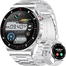 LIGE Smart Watch for Men 1.43'' AMOLED with 3 Straps and Answer/Make Call,Fitness Watch 100+ Sports Modes,Heart Rate Sleep Monitor Smartwatch for Android iOS Phones (Silver)