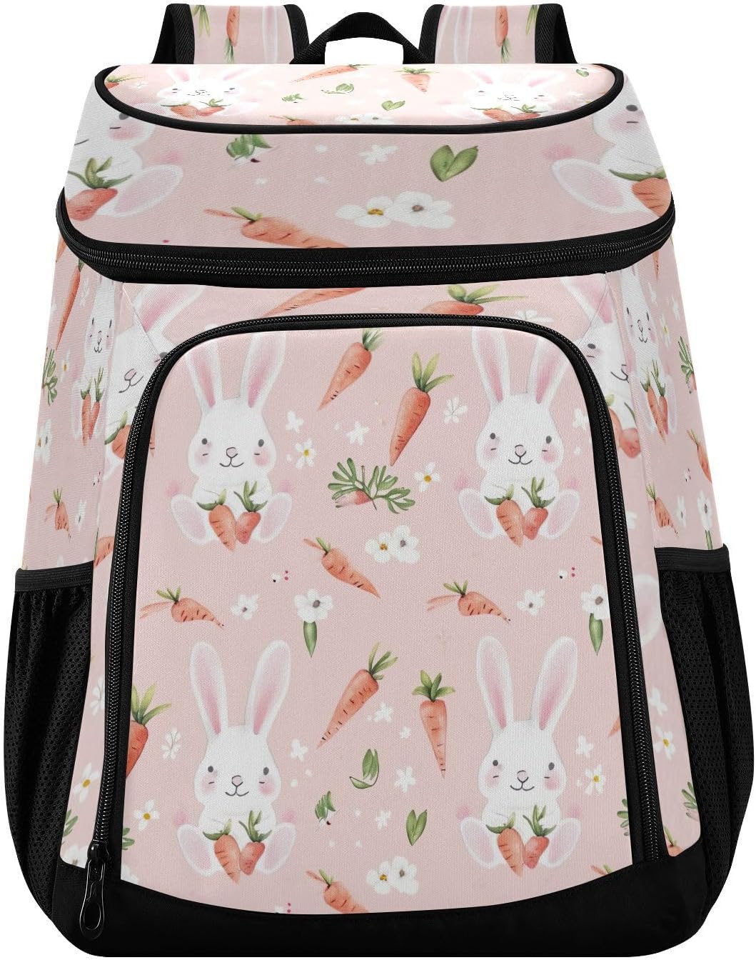 Rabbit and Carrot Cooler Backpack 36 Cans Leakproof Waterproof Backpack Cooler Bag Beach Accessories Travel Camping Fishing Backpack for Women Men