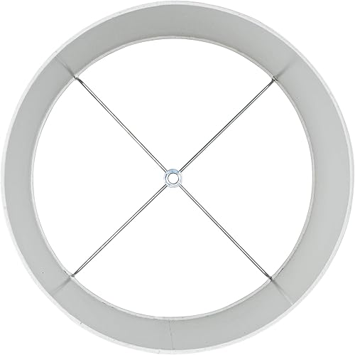Miniatura 6 de Pantalla de lámpara de tambor grande de tela blanca rota, 13 pulgadas superior x 14 pulgadas inferior x 10 pulgadas de alto (araña) de repuesto con