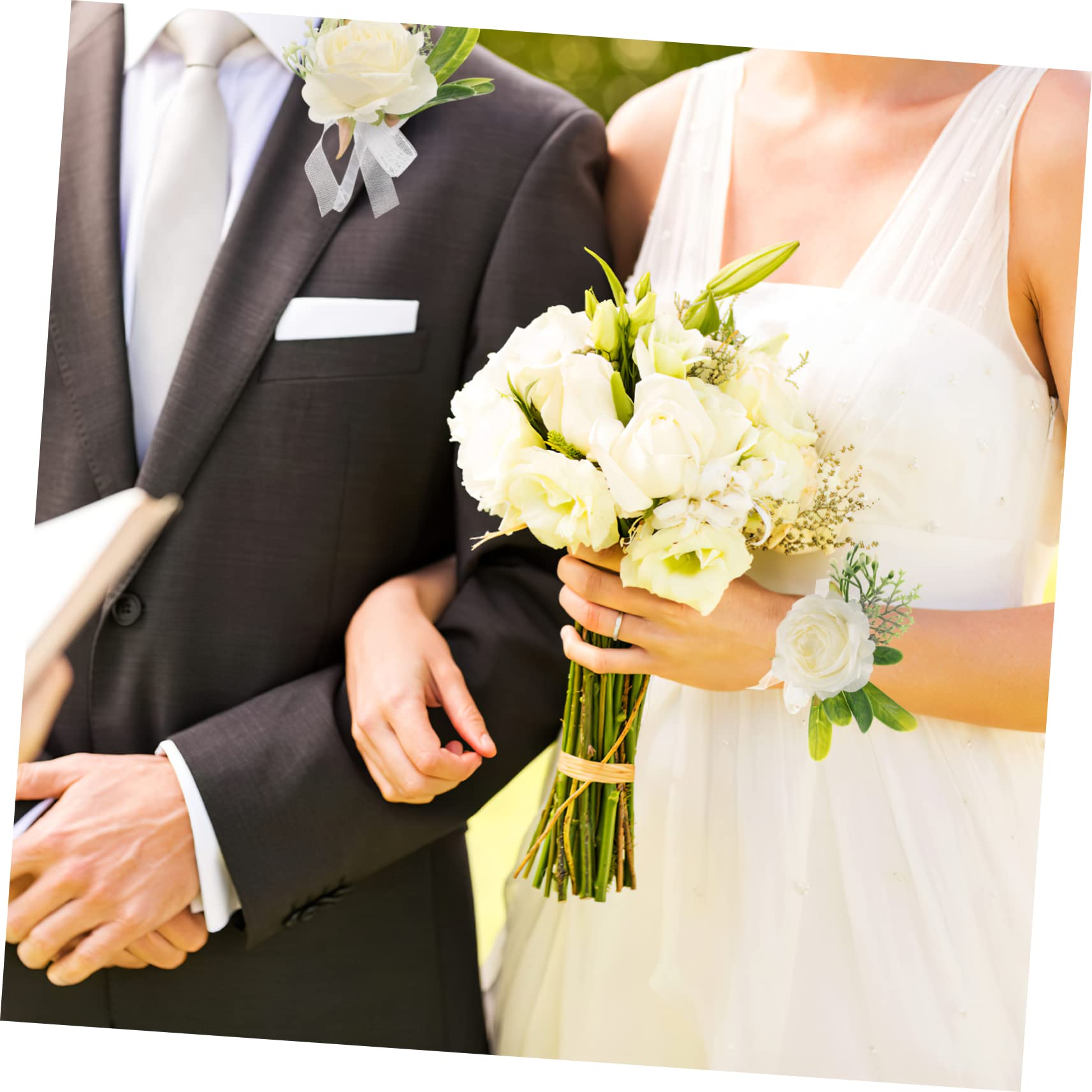 5sätze Korsage Handgelenk Blume Für Hochzeit Künstliche Perlenarmband Corsage Für Braut Und Bräutigam Teiliges Mit Verstellbarem Armband Eleganter Hochzeitszubehör