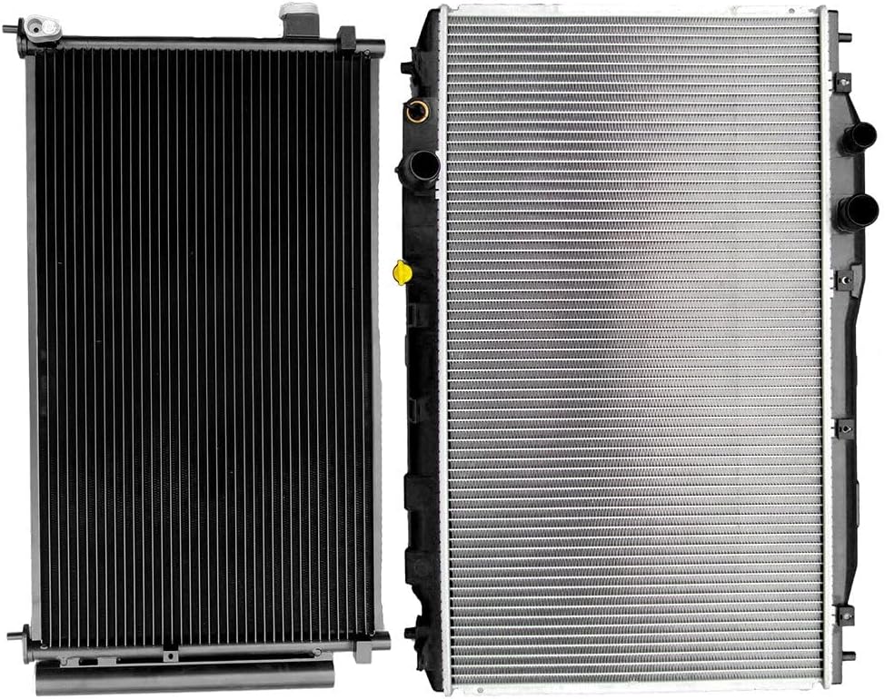 SCITOO Engine Coolant Radiator Assembly for 2006-2011 for Honda for Civic 1.8L 2007-2011 for Honda for Civic 2.0L Automotive Replacement 3569 Condenser 2922 Radiator