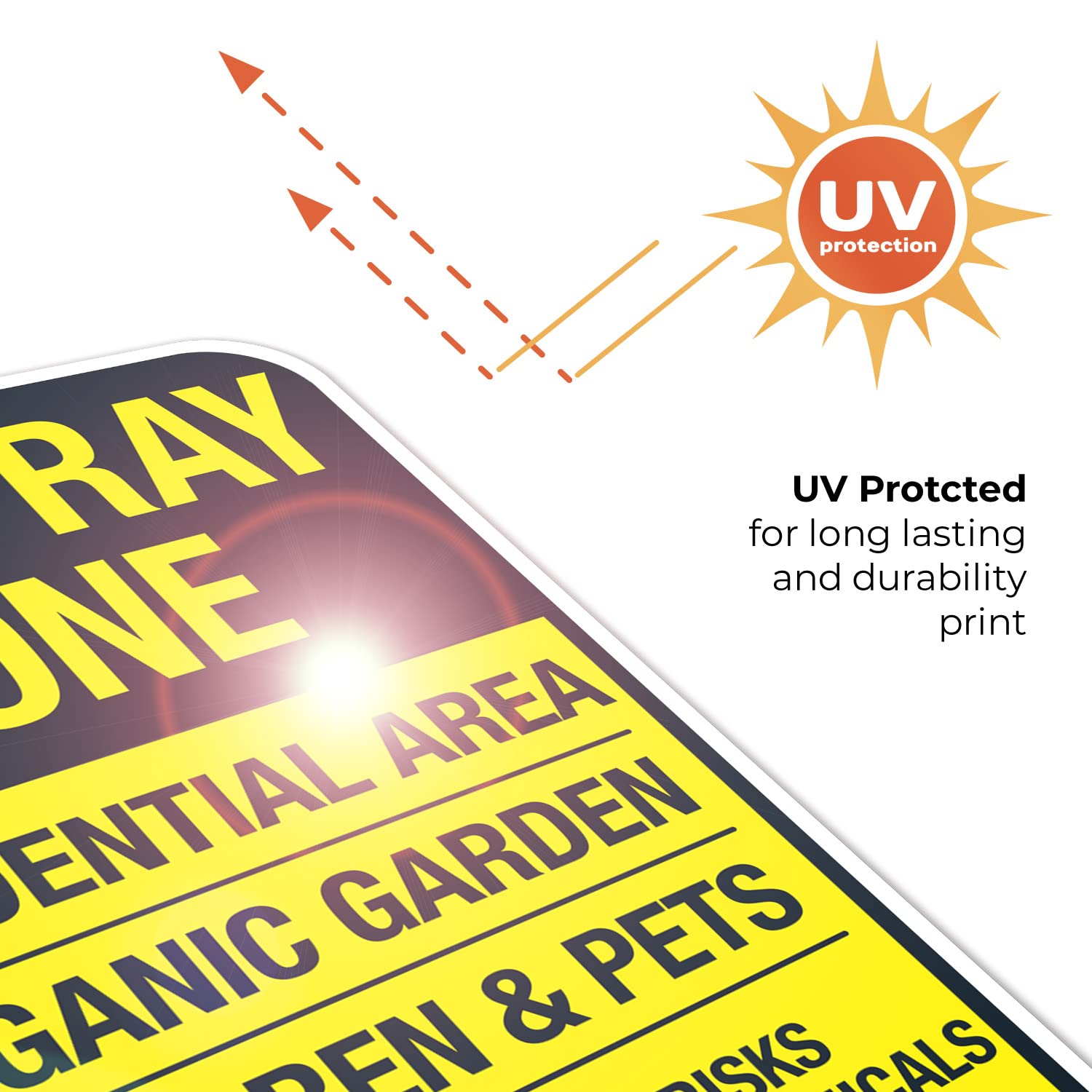 No Spray Zone Residential Area Organic Garden Children and Pets Sign, (SI-70514) 12x18 Inches, Rust Free .063 Aluminum, Fade Resistant, Made in USA