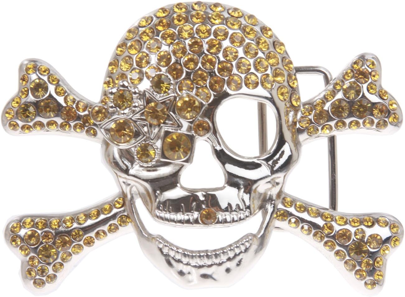 Rhinestone Skull & Crossbones Pirate Belt Buckle