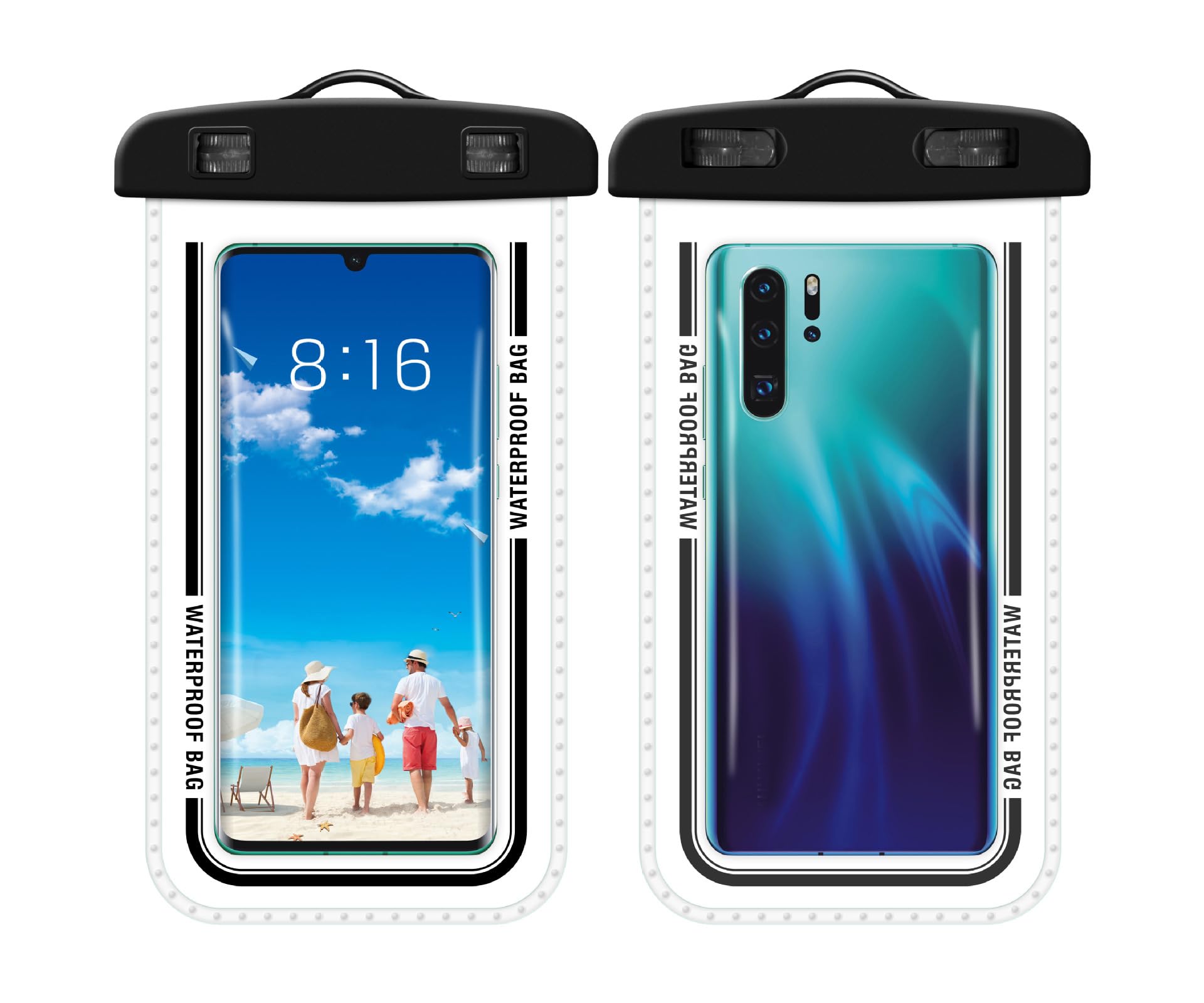 Wasserdichte Handytasche, 21,1 cm (8,3 Zoll), wasserdichte Handyhülle für iPhone 16, 15, 14, 13 Pro Max, IPX8, Handy-Trockentasche, Strand, Kreuzfahrt, Schiff, Essentials (schwarz)