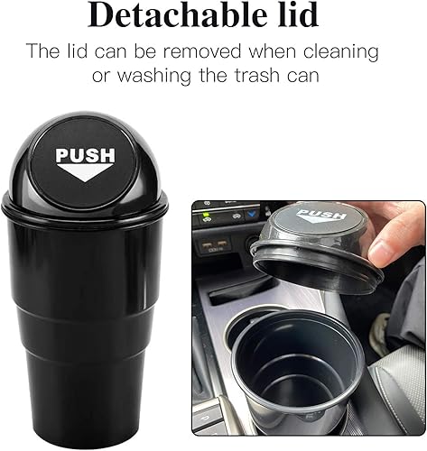 Miniatura 4 de JUSTTOP Mini papelera de coche pequeño cubo de basura portátil automático con tapa para el coche el hogar la oficina