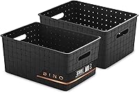 Vista 11 de BINO Cestas de Almacenamiento de Plástico Pequeñas - Negro LA COLECCIÓN ESTABLE Almacenamiento Multiusos Organizador de Gabinete Rectangular