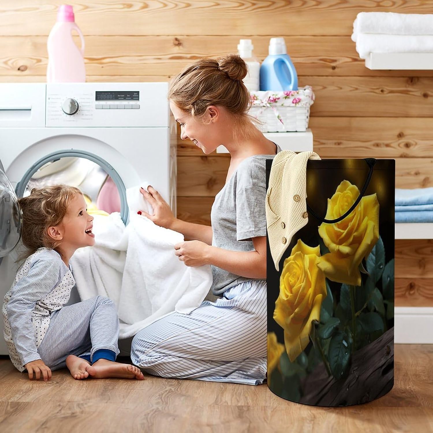 Dirty Clothes Basket Extra Large 110l Open Top Laundry Hamper With Portable Carry Handles, Foldable Waterproof Clothes Basket Spacious Laundry Bag For Bedroom Bathroom Laundry Room Dorm