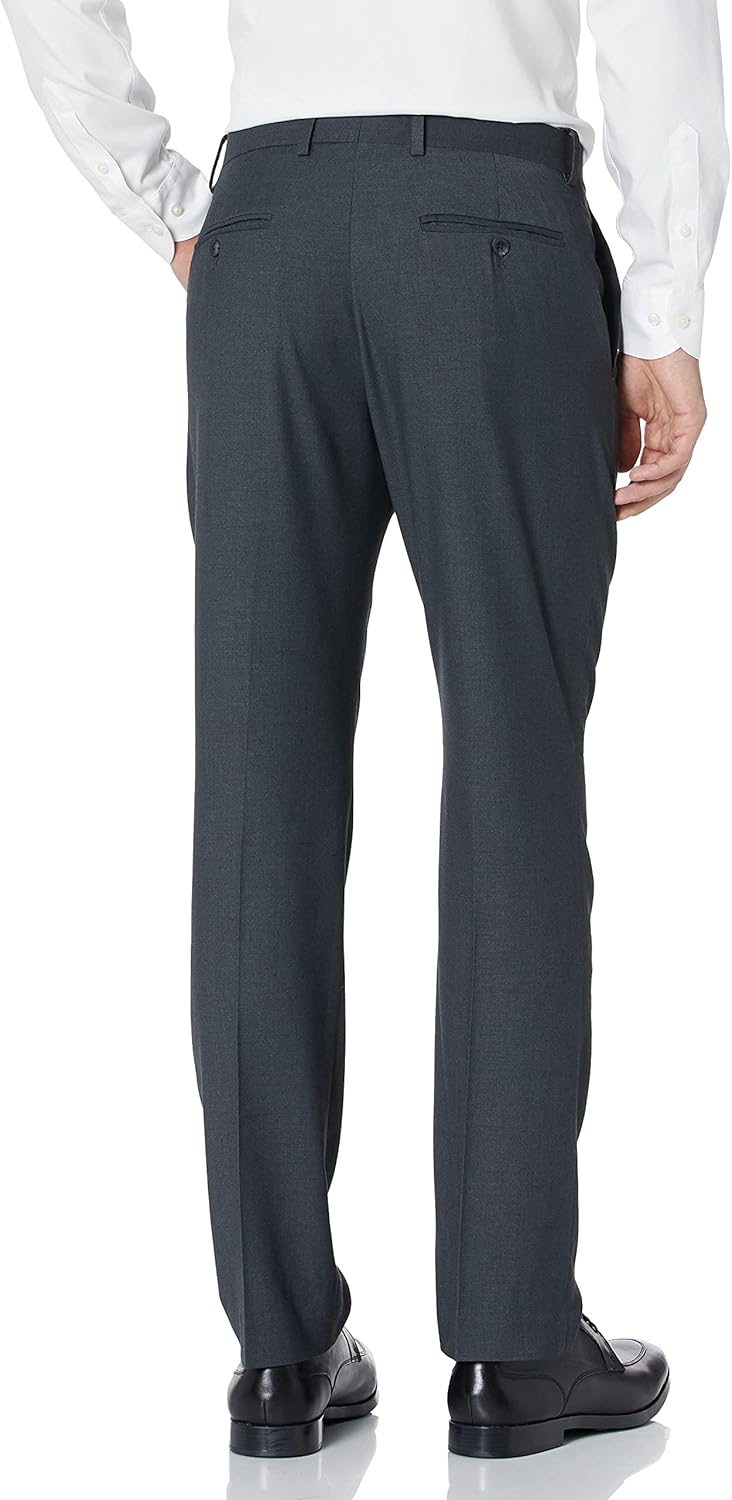 Perry Ellis Men's Slim Fit Dress Pants, With Flat Front Stretch Fabric (Waist Size 26-42)
