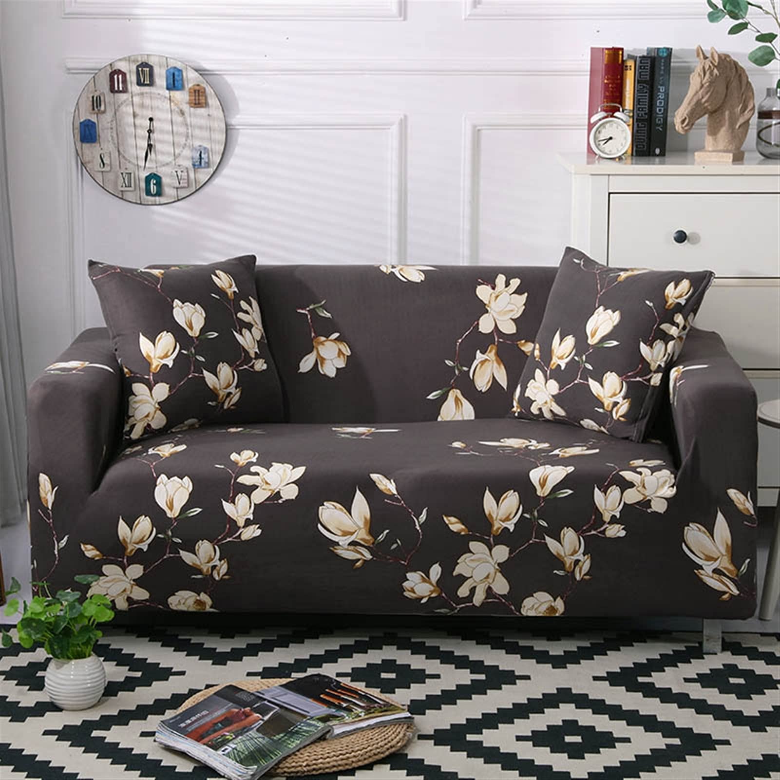 Couverture de canapé de coupe fleurie pour rafraîchir la déco du salon