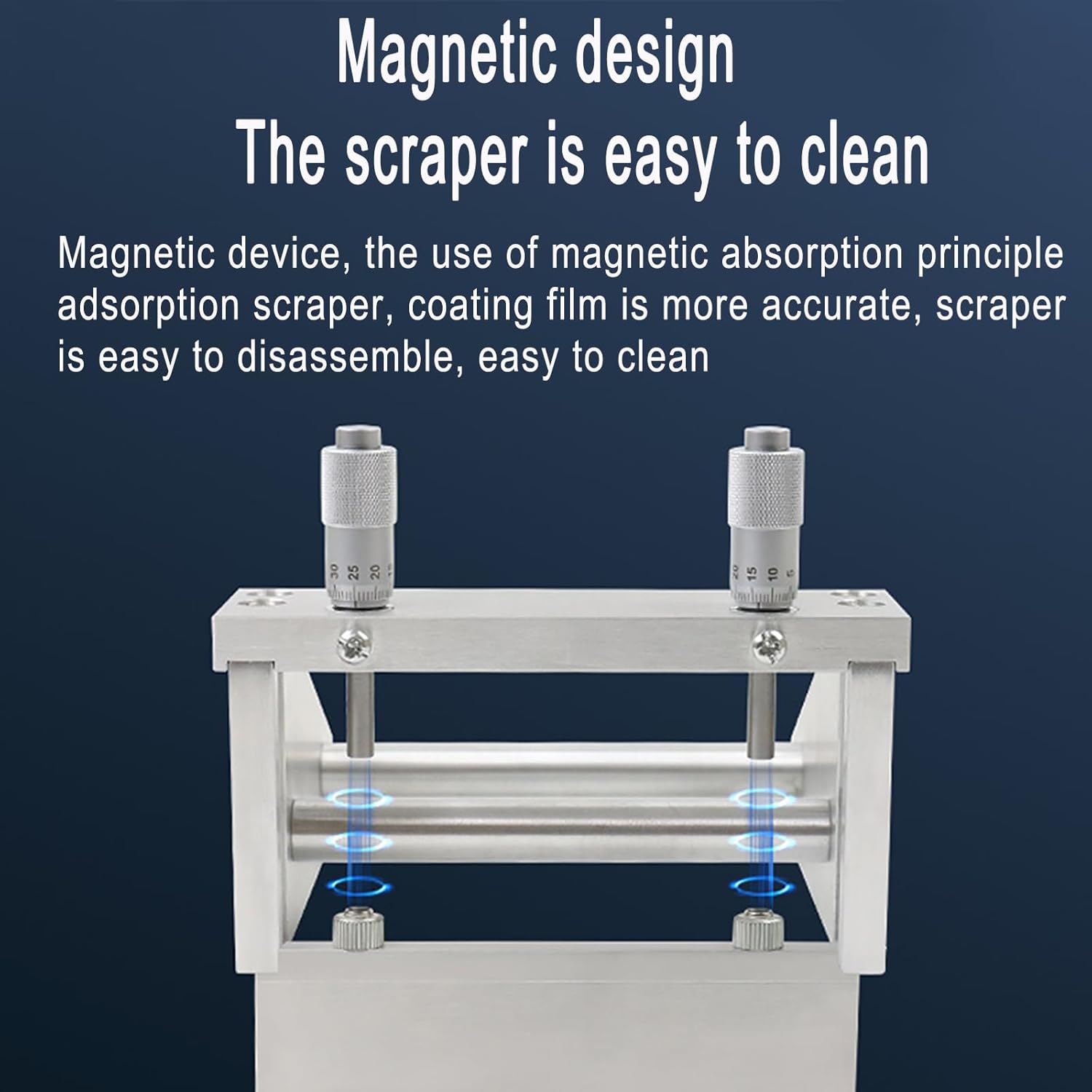 Adjustable Film Applicator, 100mm Effective Coating Width Film Coating Applicator with Storage Case and Magnetic Scraper Design, 0-3500μm Coating Thickness Adjustable, for Lab Coat Tool