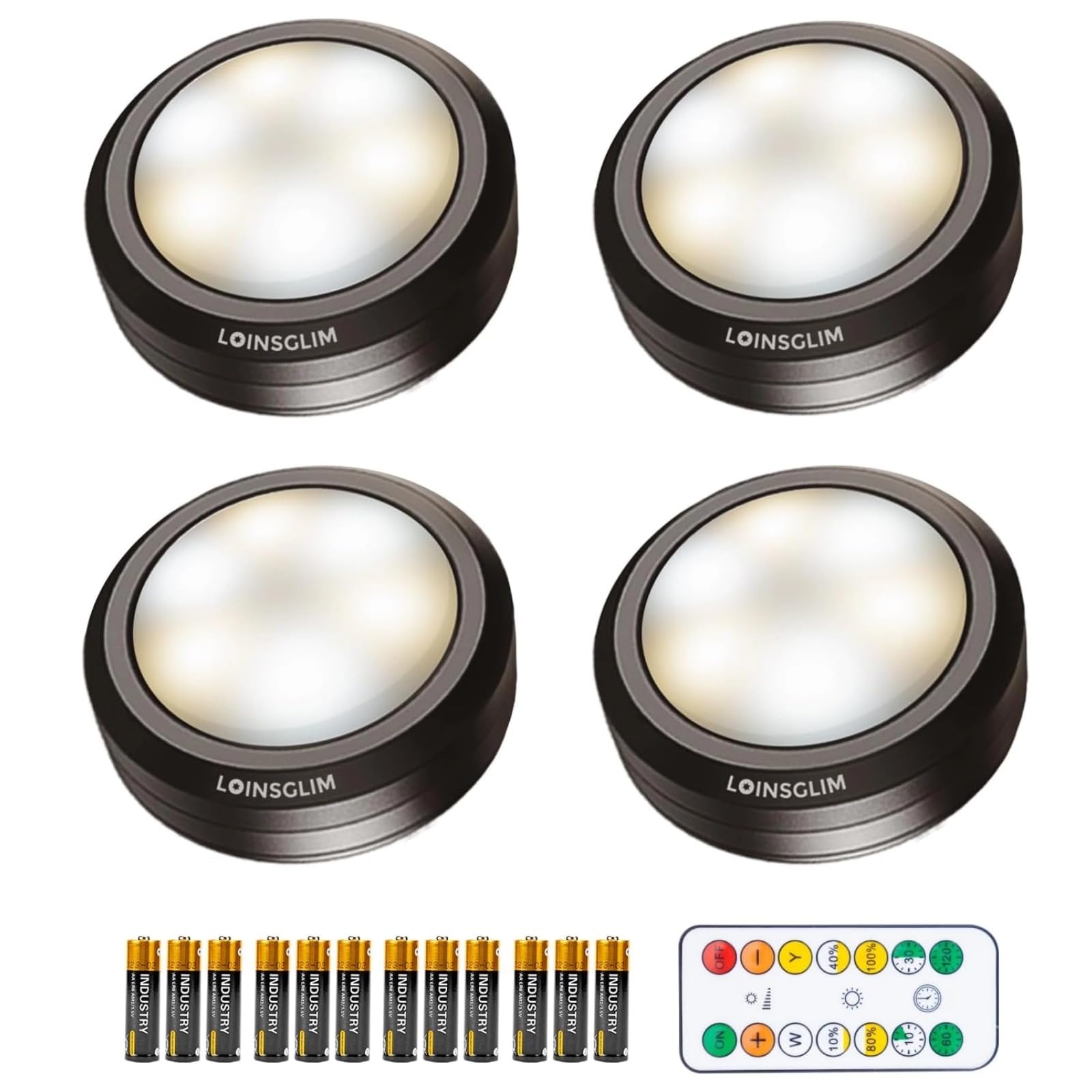 LOINSGLIM 4Pack Puck Lights