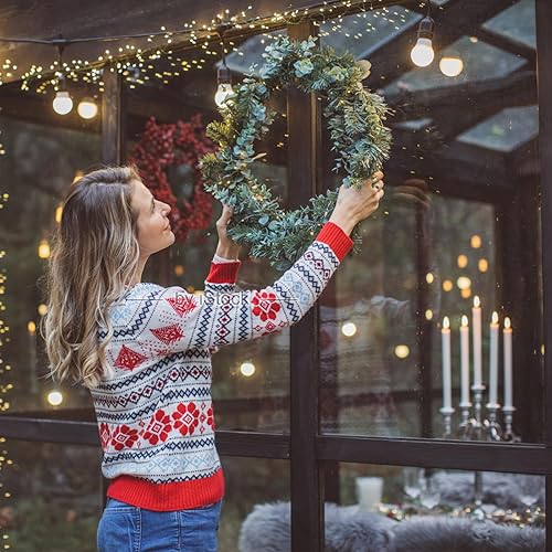 Vista 6 de Corona de vid natural para manualidades, base de corona de ramita de ratán redonda de 12 pulgadas, suministros para hacer coronas de bricolaje