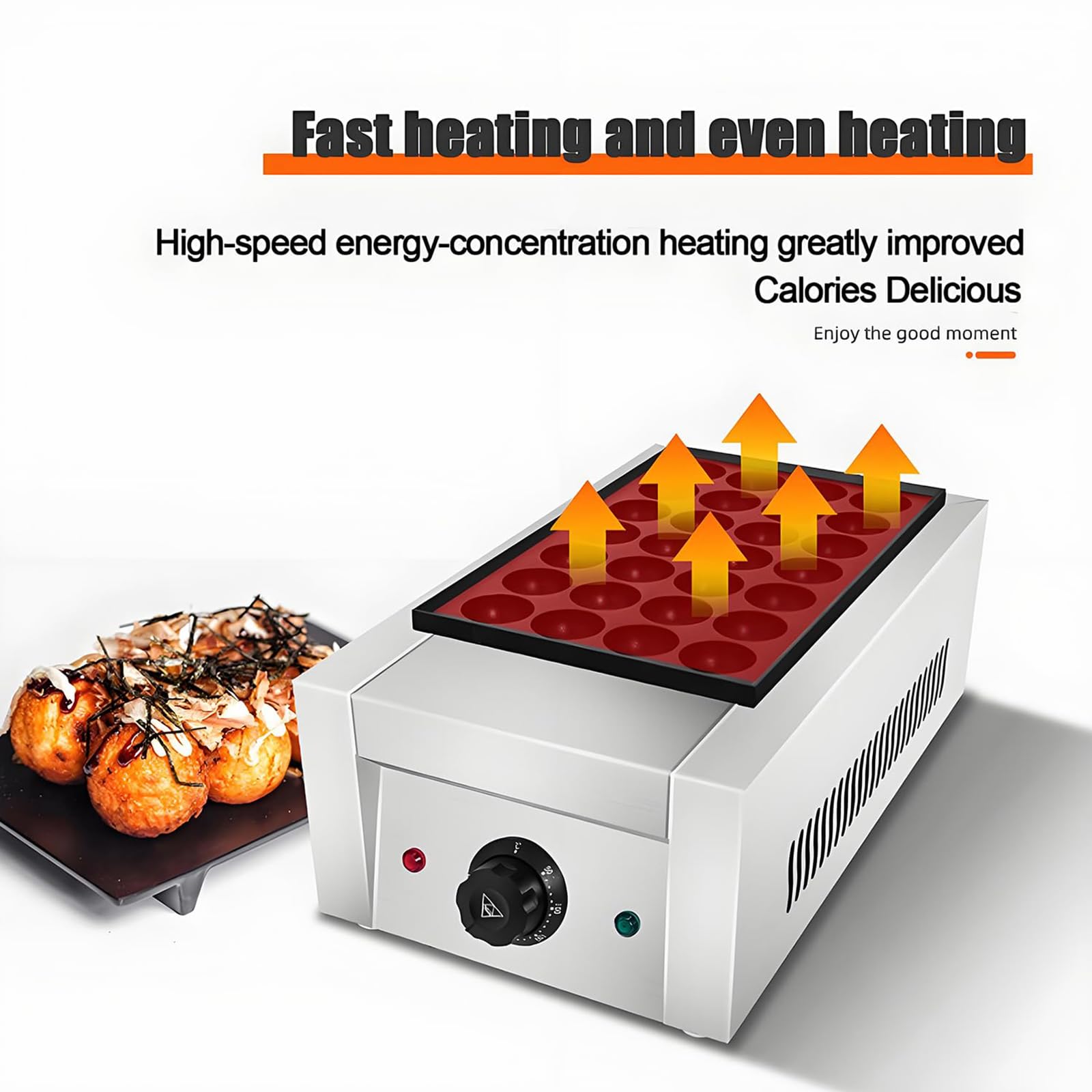 Takoyaki Maker Elettrico Macchina a Sfera Antiaderente 28/56 Fori con Controllo della Temperatura Diametro 4 cm Ideale per Ristoranti e Panetterie