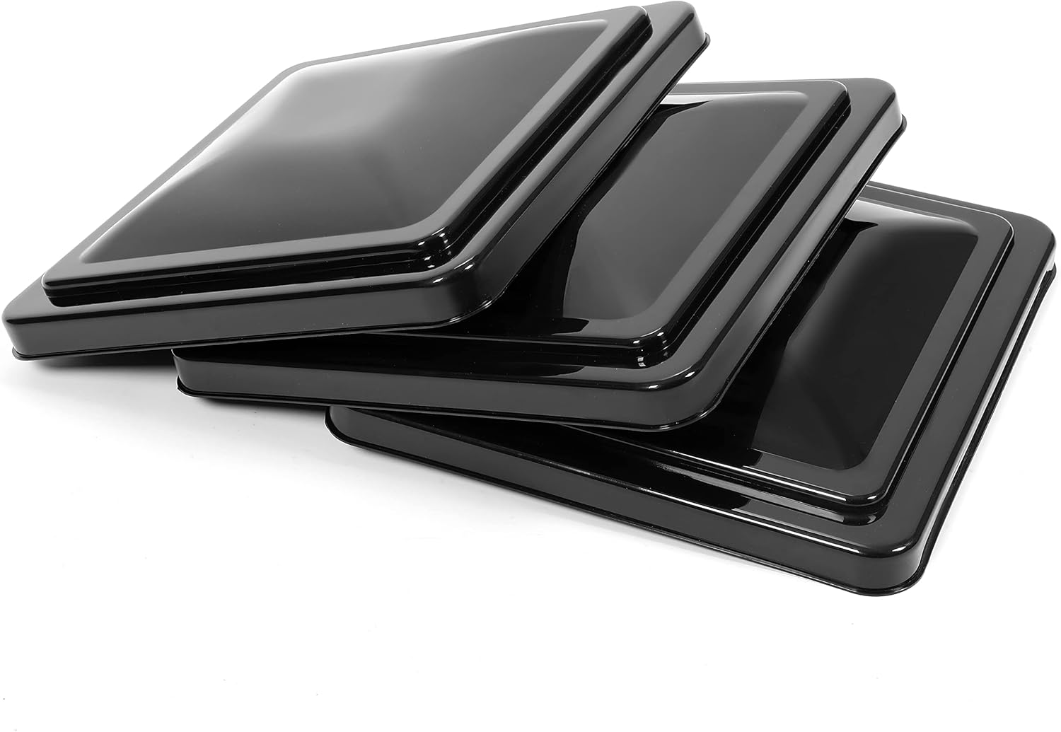 Kojem 14" Roof Vent Cover Compatible with Ventline Previous to 2008 & Elixir Vents starting 1994 Replacement RV Vent Lid Roof Part Kit Black - 3Pcs