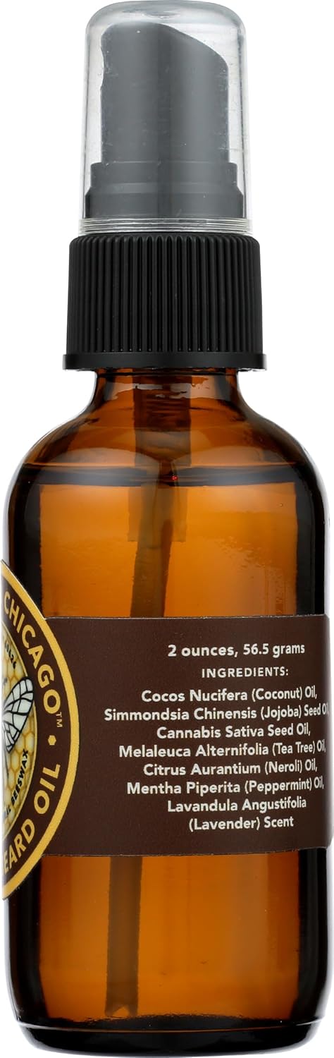 Sweet Comb Chicago Essential Beard Oil: Great for Moisturizing Men's Beards, Mustaches and Skin, Great Gift for the Bearded Man in Your Life, Birthday, Christmas