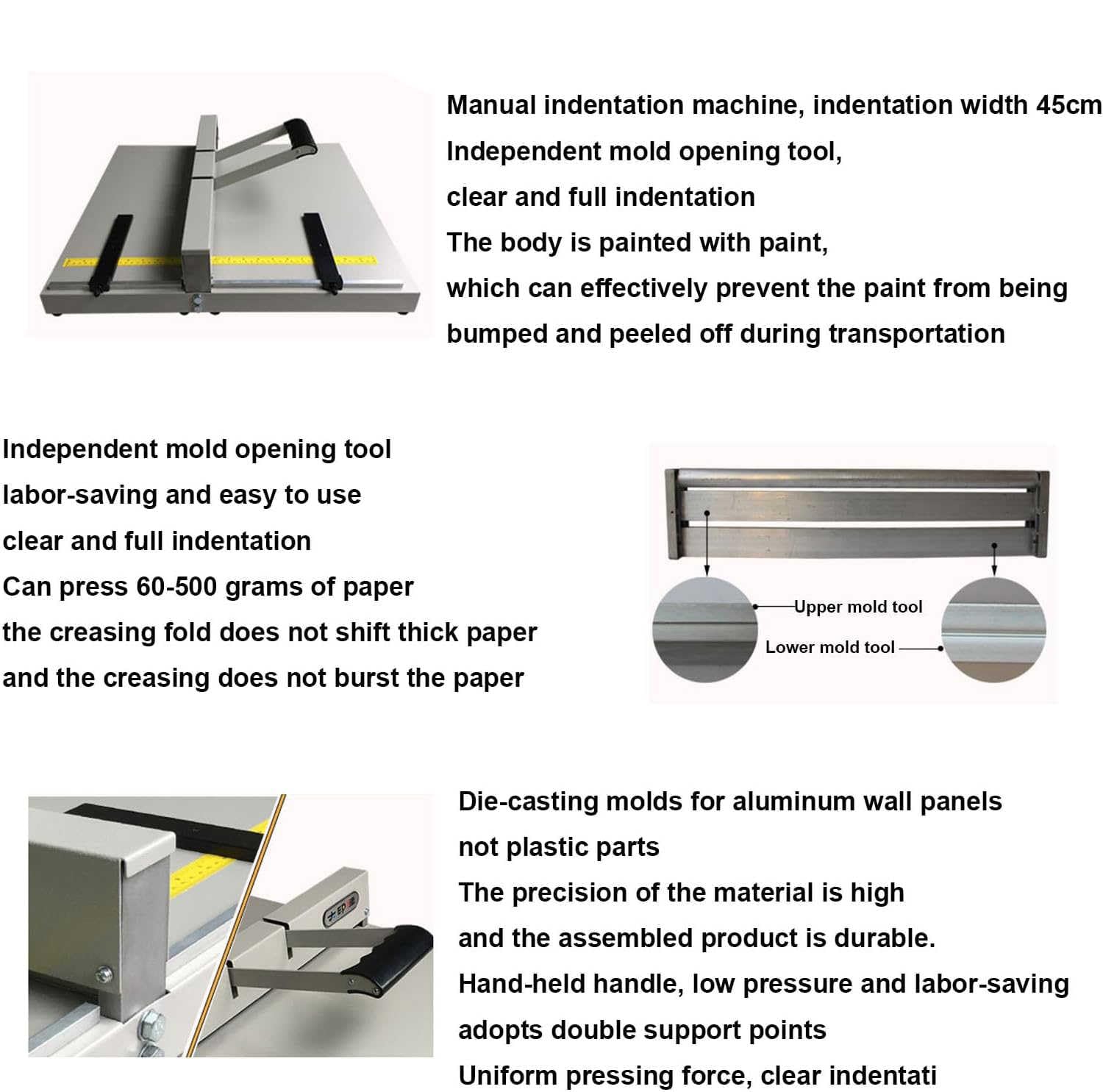 500 g Papier A4/A3 Kleine manuelle Falzmaschine | Heavy Duty Papier Ordner Falter Ritzwerkzeug – Gewerbe Büro Faltmaschine | Brieffaltenmaschine Kartenmaschine