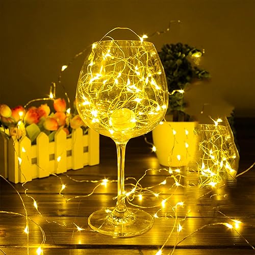 Miniatura 9 de Guirnalda de luces estrelladas, 3 modos, luces de luciérnaga de Navidad con temporizador, 20 micro LED en 7.2 pies6.6 ft, alambre de cobre plateado,