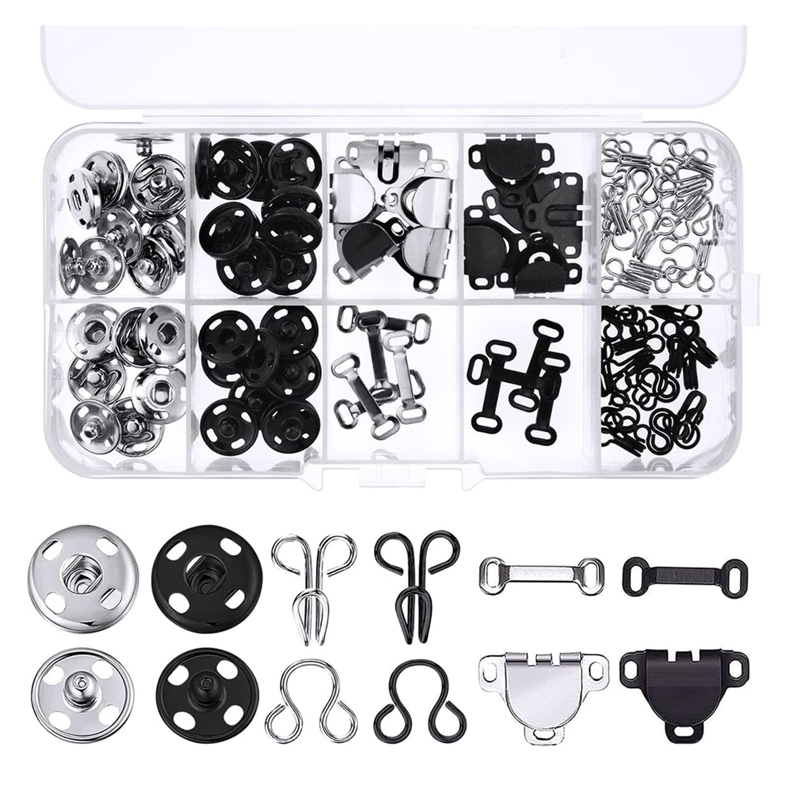 100 Uds. Broches de costura, herramientas de fijación de ropa con botones de presión de Metal, sujetadores, tachuelas de presión for falda, vestido, sujetador, costura DIY