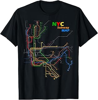 New York City Subway Map NYC Lines Transit for Men Women T-Shirt