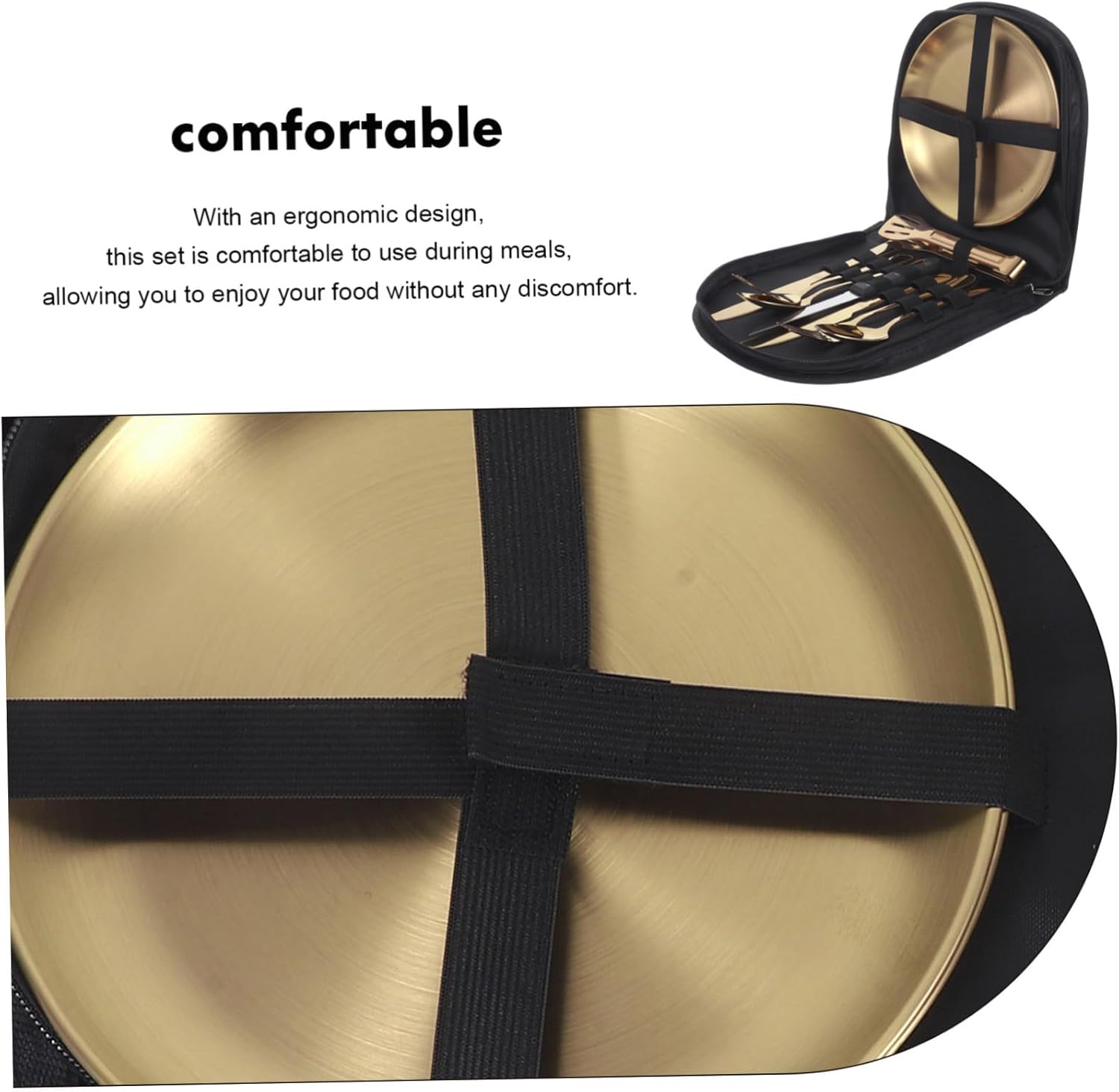 1set Stainless Steel Camping Cutlery Portable Outdoor Utensils Case Includes Fork Spoon for Hiking Picnic and Camping Adventures Easy to Clean Elegant Design