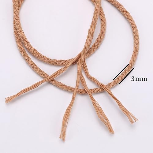 Miniatura 38 de Cuerda de macramé gris de 0.118 in x 109 yardas, cuerda de algodón de colores para colgar en la pared, colgadores de plantas, manualidades, tejer