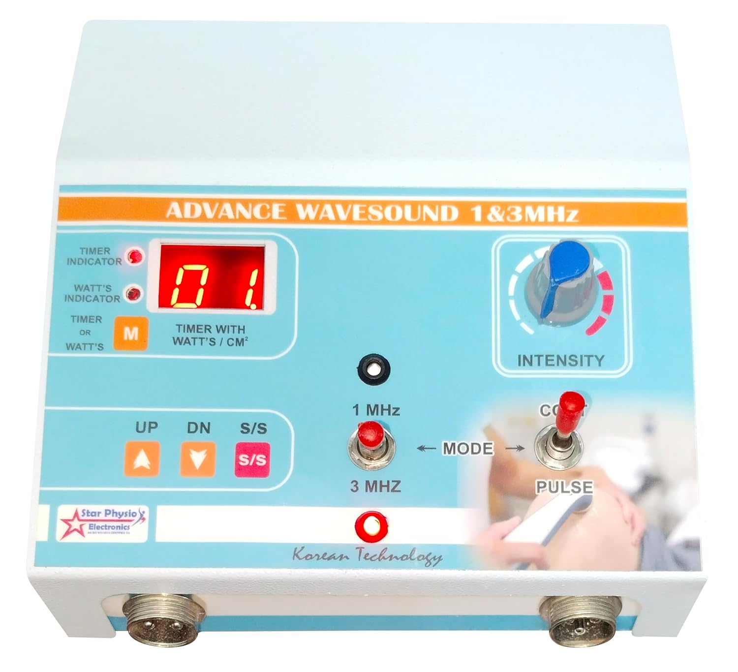 Ultrasonic Adv. Wave-Sound Ultrasonic Therapy 1 MHz & 3 Mhz Portable Physiotherapy with Output Display Indicator for Personal use and Home Visit Purpose Electrotherapy Device Ultrasonic Adv. Wave-Sound Ultrasonic Therapy 1 MHz & 3 Mhz Portable Physiotherapy with Output Display Indicator for Personal use and Home Visit Purpose Electrotherapy Device