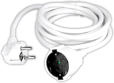 V-TAC Prolunga Elettrica Presa Schuko Spina Schuko da 5 Metri - Prolunga Cavo Elettrico per Casa, Ufficio, Negozio, Lavoro - Super Resistente - Carico Massimo 3680W