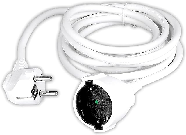 V-TAC Prolunga Elettrica Presa Schuko Spina Schuko da 5 Metri - Prolunga Cavo Elettrico per Casa, Ufficio, Negozio, Lavoro - Super Resistente - Carico Massimo 3680W