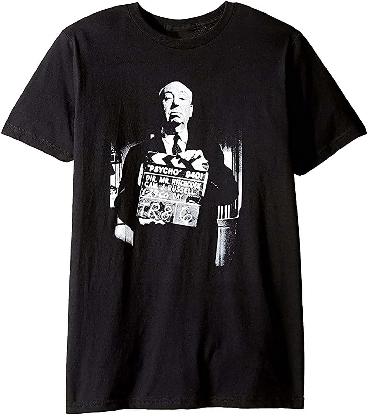 CANOEINGSonglong Alfred Hitchcock Silhouette Unisex Streetwear Printed Unisex 100% Cotton Short-Sleeve T-Shirts Black