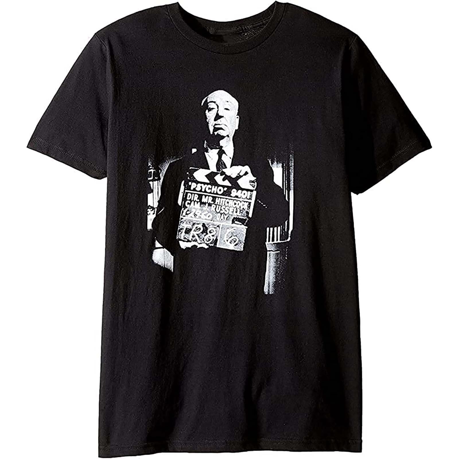 CANOEINGSonglong Alfred Hitchcock Silhouette Unisex Streetwear Printed Unisex 100% Cotton Short-Sleeve T-Shirts Black