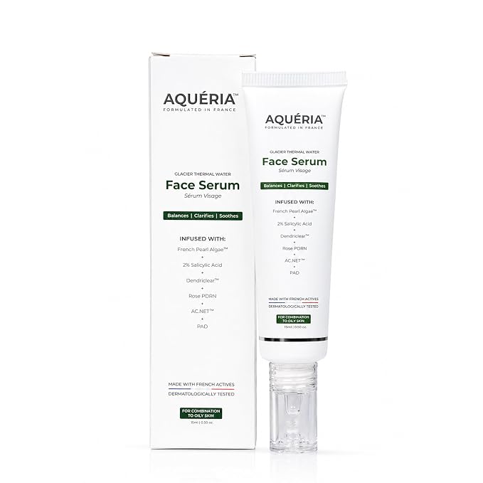 Aqueria Oil Control 3% Niacinamide French Face Serum for Oily & combination Skin with 2% BHA | Oil Free & Non Comedogenic Mattifying Anti Acne Serum | Fades Acne Marks & Reduces Dark Spots | Reduces Blackheads, Excess Oil & Bumpy Texture | Lightweight & F
