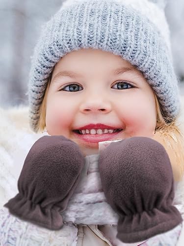 Miniatura 6 de SATINIOR 3 pares de guantes de invierno para bebés y niños pequeños, guantes cálidos de forro polar para bebé niño y niña
