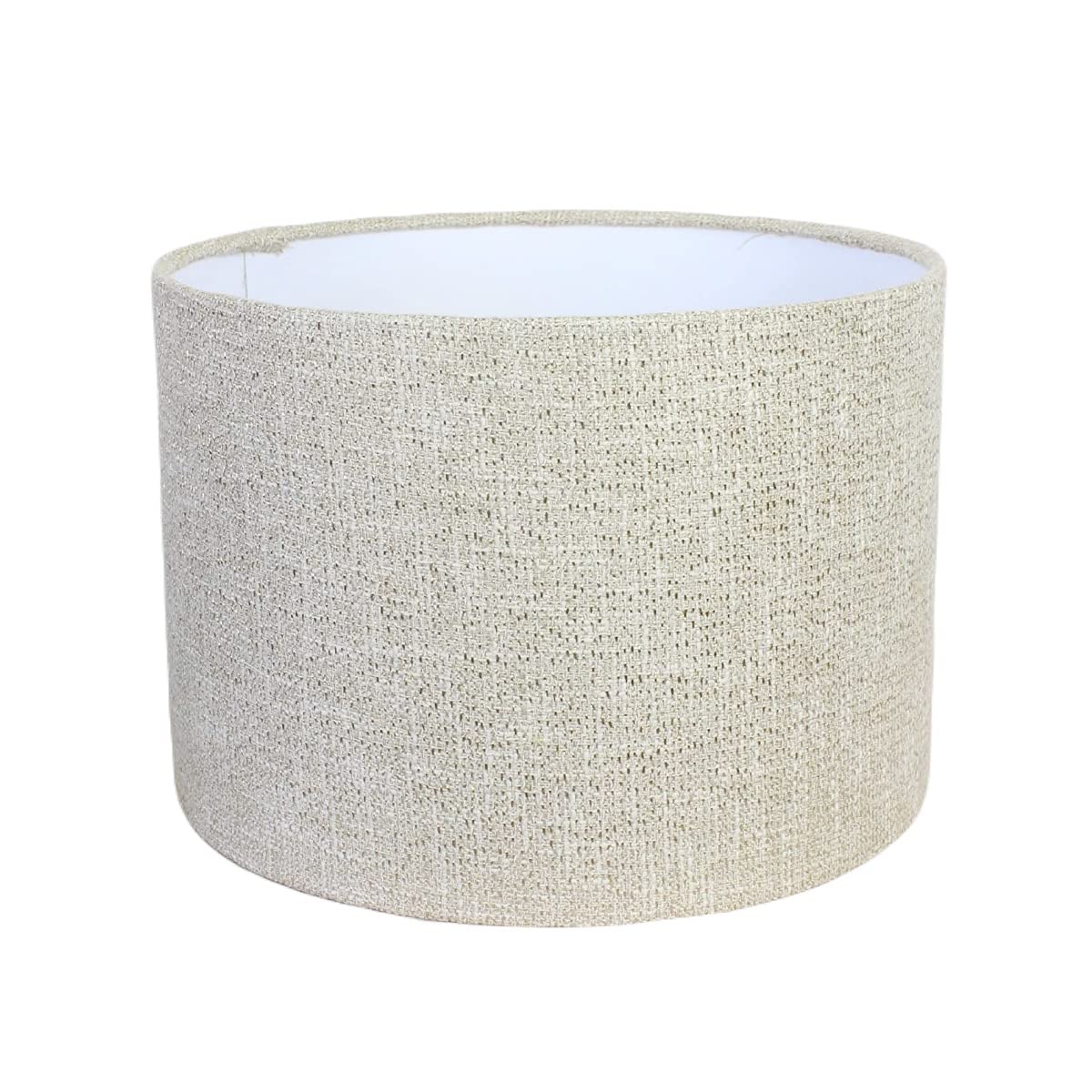 Natural Hessian Beige Textured Drum Lampshade (30cm Diameter Ceiling Pendant)
