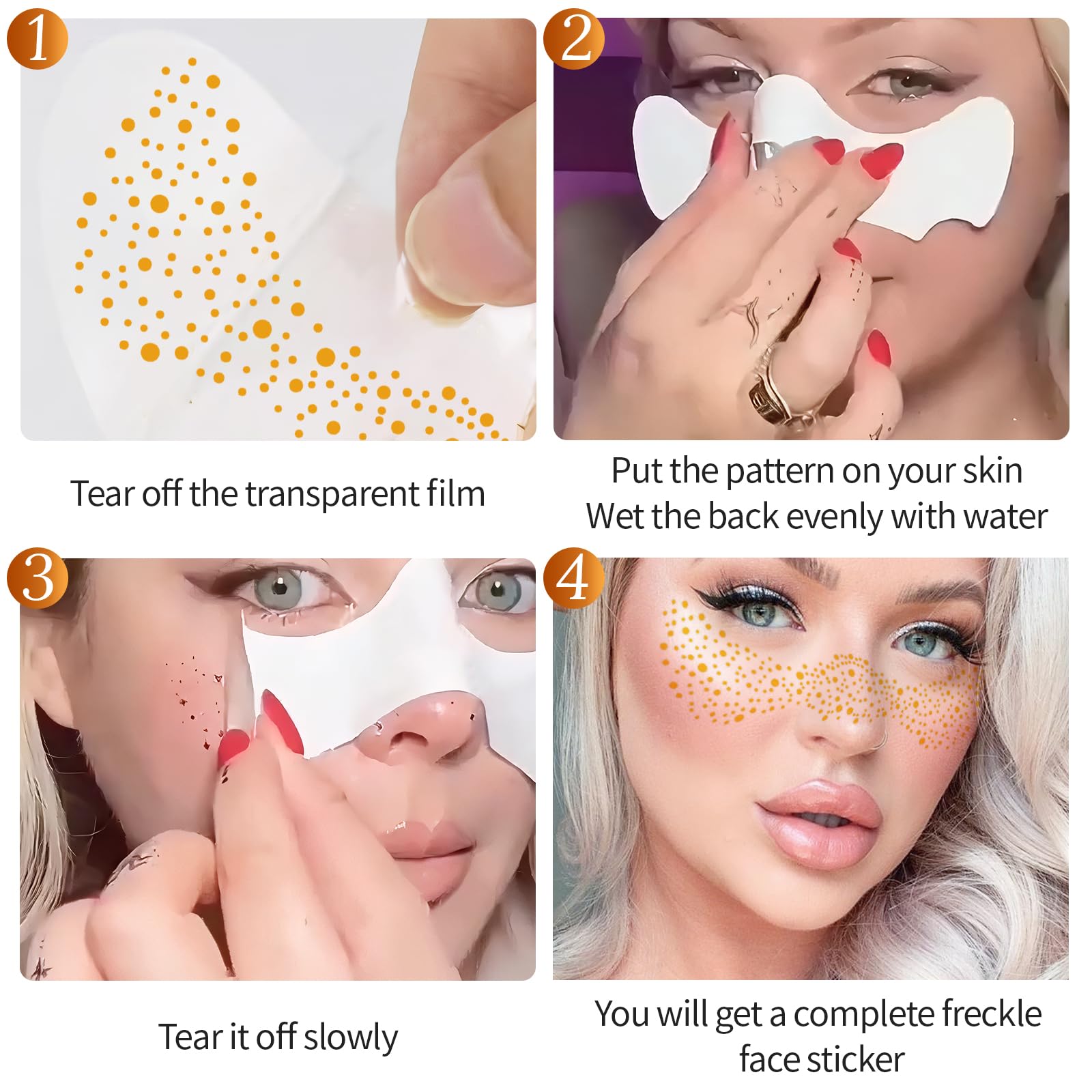 UICCVOKK 8 PCS Glitter Freckles, Face Tattoos, Sparkle Freckle - Image 4