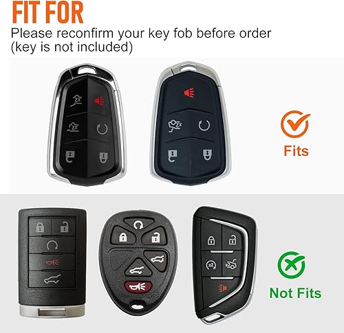 Miniatura 5 de Toykee Funda de llavero para Cadillac para Cadi Escalade ESV 6 botones funda de TPU azul