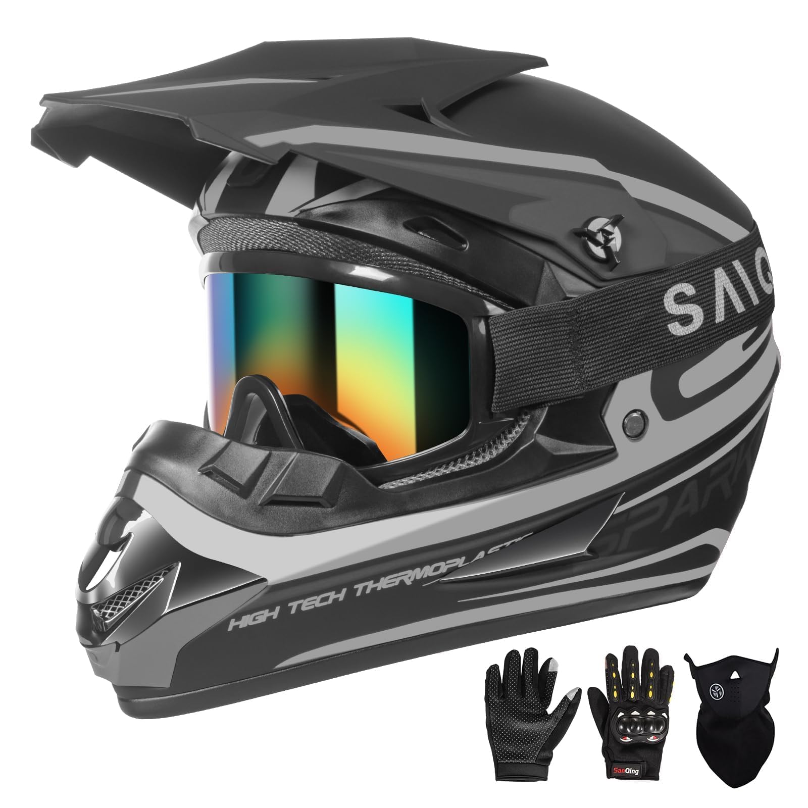 CUTEY Youth Motocross Helmet Gray