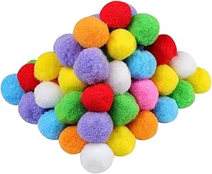 Netuno Pompons Set 90 Stück - 3cm Bunt Pastellfarben Bastelmaterial
