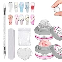 Vista 1 de Solide Builder Gel para uñas antiadherente Kit de uñas de gel constructor de manos transparente y rosa, 4 onzas, extensión de uñas de repuesto