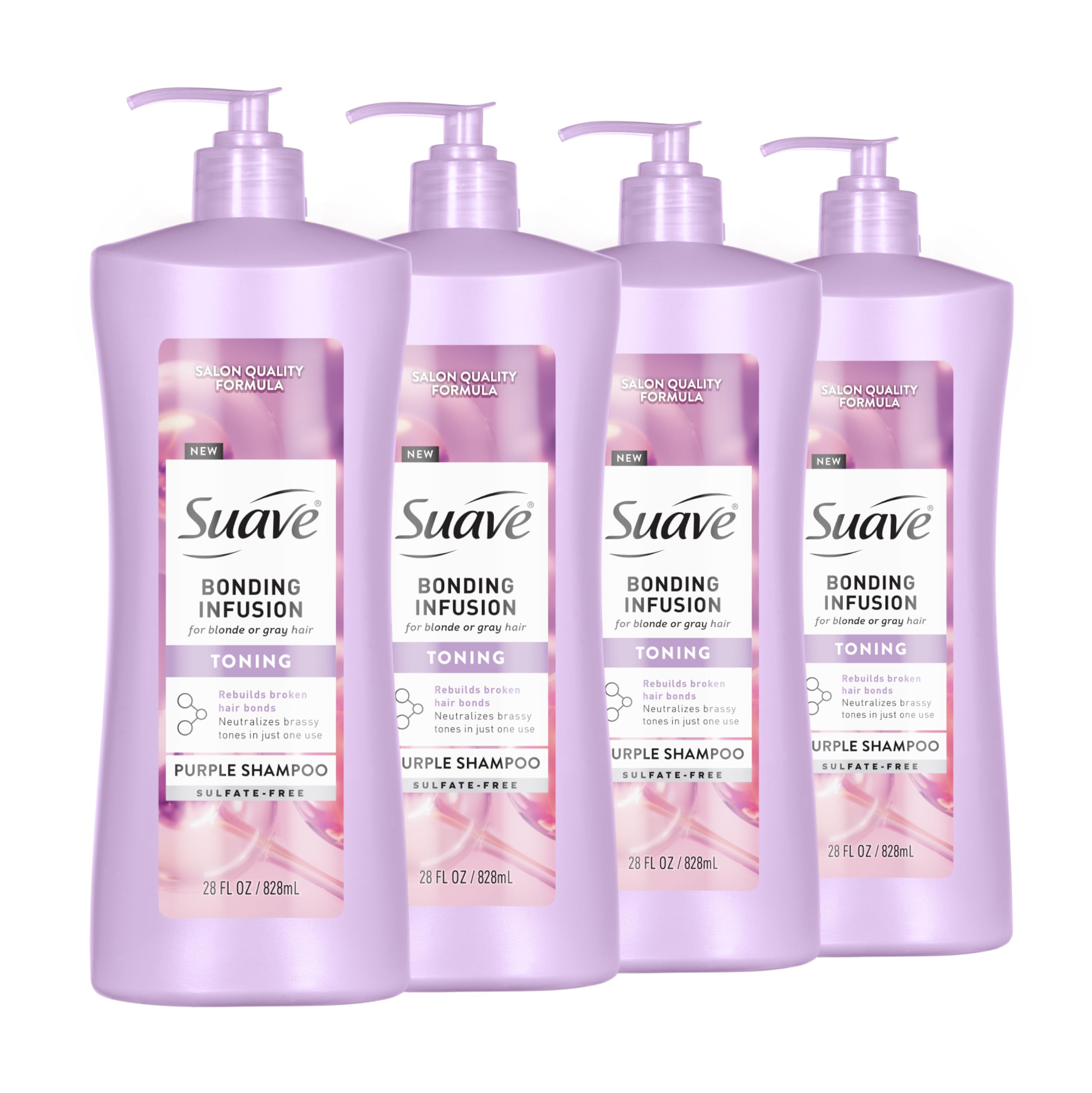 Suave Bonding Infusion Purple Toning Shampoo for Blonde & Gray Hair