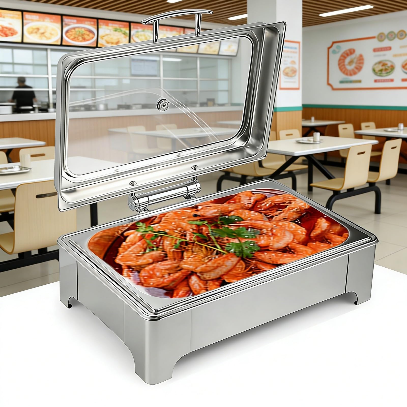 Zestaw elektryczny 12-litrowy podgrzewacz do potraw w formie bufetu, elektryczny podgrzewacz do potraw w formie bufetu z regulacją temperatury, idealny do cateringu na przyjęcia(1/1 Pan)