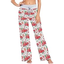 Womens Pajama Pants Soft Sleepwear Drawstring Wide Leg Lounge Long Bottoms XS-XL