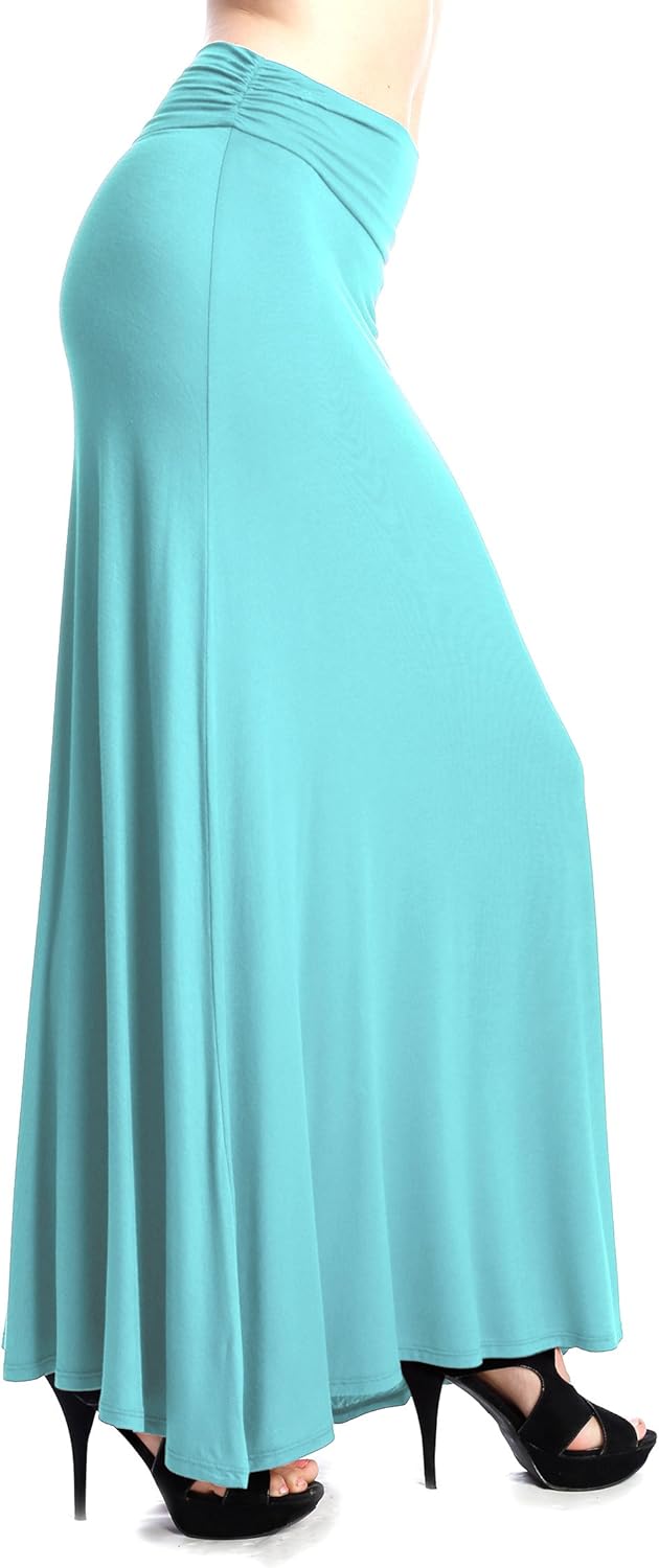 Lock and Love Women's Stylish Comfy Floor Length Flar Long Maxi Skirt