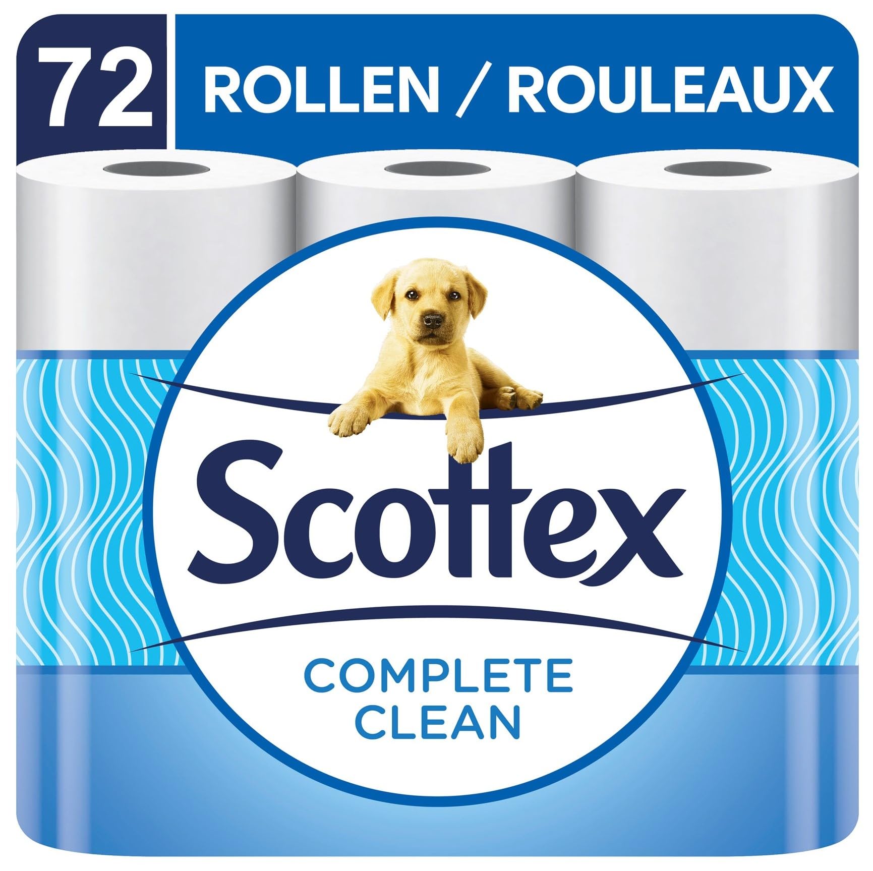 Scottex Papier toilette Complete Clean Blanc 72 rouleaux (8x9r)