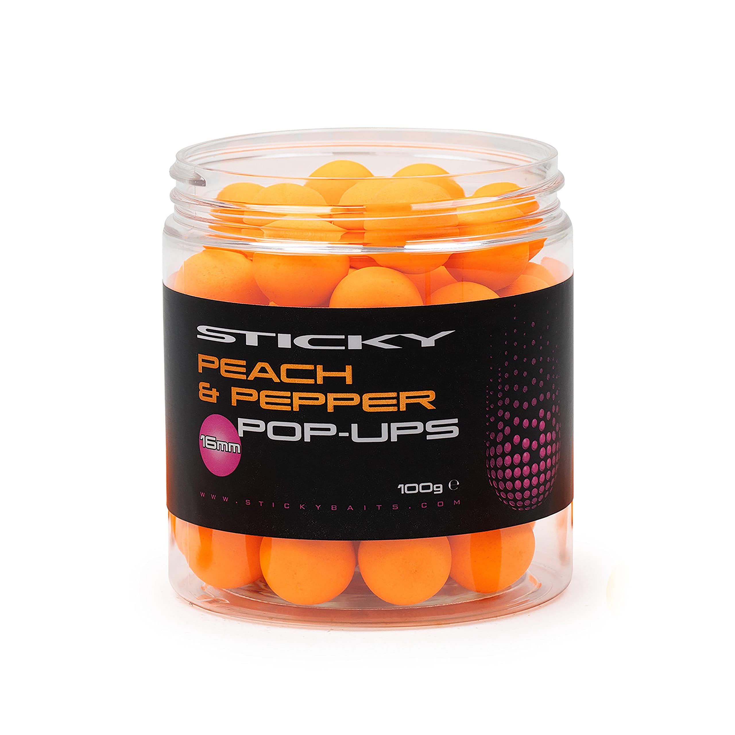STICKY BAITS PEACH & PEPPER POP UPS 16MM - PEP16
