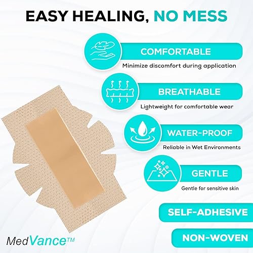 Vista 55 de MedVance TM Silicone - Apósito de espuma adhesiva de silicona con bordes, tamaño 3 x 3 pulgadas, (almohadilla de 1.8 x 1.8 pulgadas), caja de 5